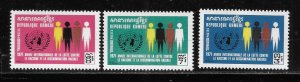 Cambodia 1971 Intl year against racial discrimination Sc 249-251 MNH A2198