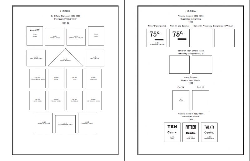 LIBERIA STAMP ALBUM PAGES 1860-2011 (579 PDF digital pages)