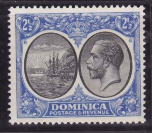 Dominica-Sc#72- id13-unused NH og 2&1/2p ultra & black KGV-Ships-1923-33-