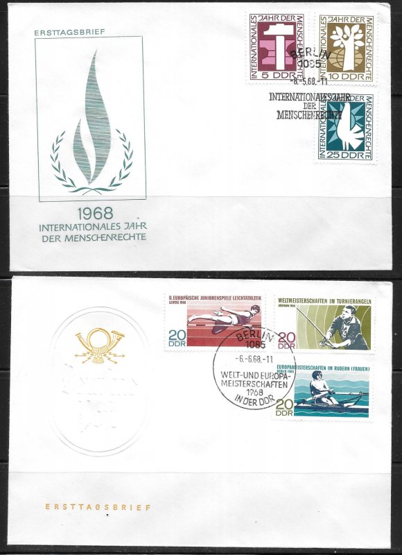 DDR German Democratic Republic FDC's 998-1003, 1006a, 1007-8, 1009-11, 1...