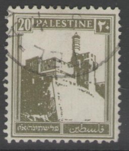 PALESTINE SG99 1927 20m DULL OLIVE-GREEN USED