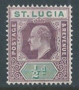 St. Lucia #50 MH 1/2p King Edward VII - Wmk. 3