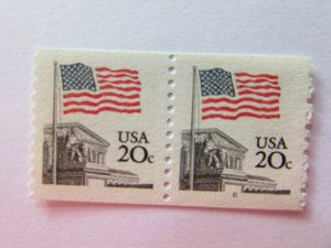 United States  SC #1895a Coil Pair  Flag over Superior Court MNH stamps Plate 6