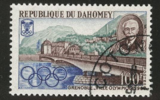 Dahomey Scott 243 Used CTO Favor cancel 1967 Olympic stamp
