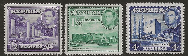 Cyprus 164-66   1951  set 3  FVF Mint NH