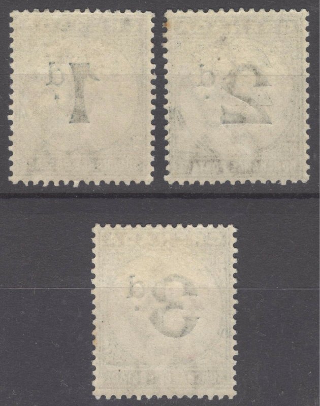 Grenada 1892 1d-3d Post Due SG D1-D3 Scott J1-J3 VLMM/MVLH Cat £450($594)