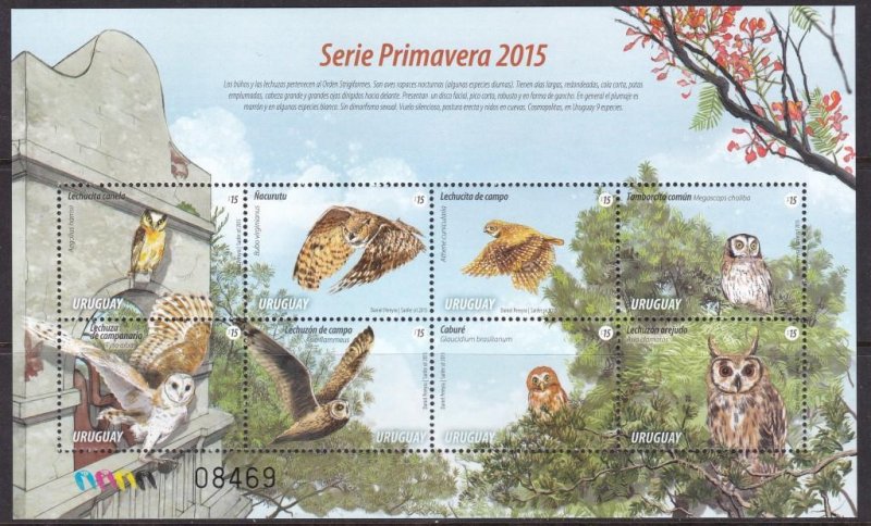 Uruguay, Fauna, Birds, Owls MNH / 2015