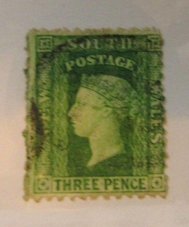 New South Wales SC #63g Pf. 12 used three pence stamp