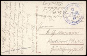 Germany WWI Navy SMS Wuerttemberg  MSP Feldpost Cover 75519