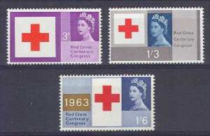 Great Britain 1963 Red Cross #398-400 Mint NH