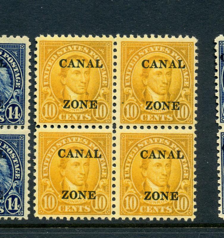 Canal Zone Scott 87 Overprint  Mint Block of 4 Stamps NH (Stock CZ87-18)