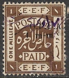 PALESTINE c1920 1m-m on 1m OPDA Revenue Bale 182 Used