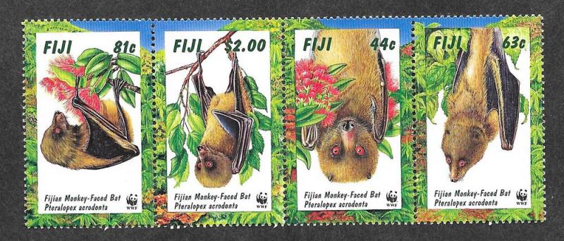 Fiji  797-800 Mint NH WWF Monkey Faced Bat!