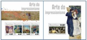 MOZAMBIQUE 2014 2 SHEETS m14309ab IMPRESSIONISM ART PAINTING