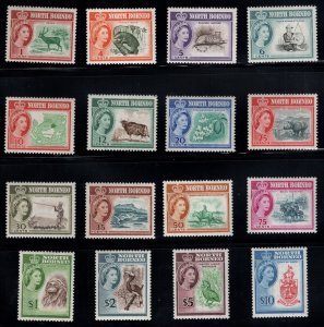 North Borneo  Scott 280-295 Mint Hinged, MH* lightly hinged one time attractive.