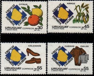 1988 Uruguay Exportation fruits leather and furs rice footwear #1269-1272 ** MNH