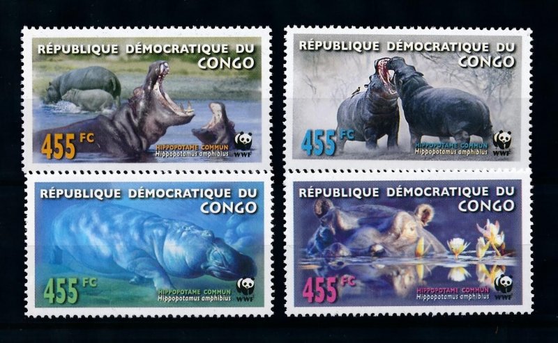 [78273] Congo Kinshasa 2006 Wild life Hippopotamus WWF  MNH