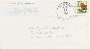 United States Fleet Post Office [29c] F Flower 1991 U.S. Navy, FPO 34054 Anti...