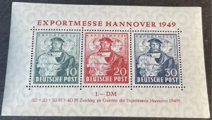 GERMANY # 664a--MINT NEVER/HINGED---SHEET OF 3---1949