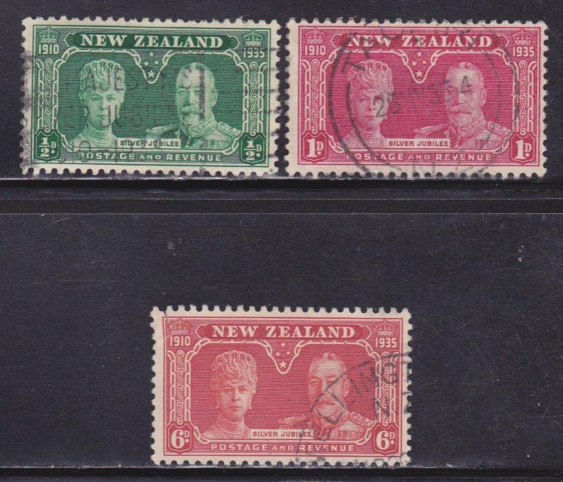 New Zealand Scott # 199-201 VF used set nice colors cv $ 29 ! see pic !