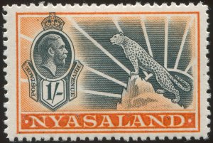 Nyasaland 1934 1s black & orange SG122 unused