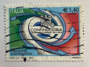 Italy 2010 Scott 2993 used- €1.40, Founding of Confindustria 100th Anniv