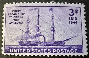 US #923 Steamship Crossing the Atlantic 3c 1944 Mint NH