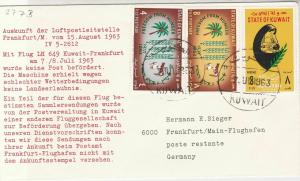 State of Kuwait 1963 1st Flight Lufthansa Kuwait-Frankfurt Stamps Cover Rf 29366