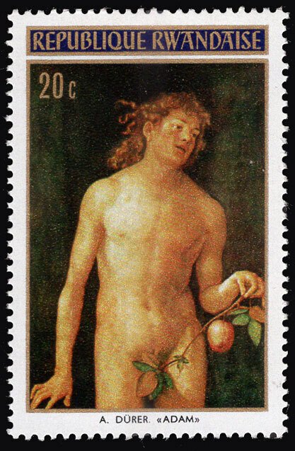 Rwanda 1971 Paintings Adam by Albrecht Durer 20c Scott.423 MNH