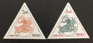 Monaco 1980-3 #j73,75, Knight in Armor, MNH.