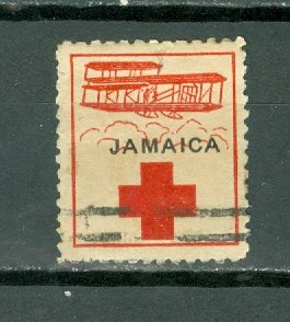 JAMAICA 1916 RED CROSS LABEL FOR HELPING JEWS in POLAND...TYPE 3...USED