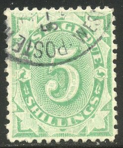 AUSTRALIA #J20 SCARCE Used - 1902 5sh Emerald, P 12 x 11