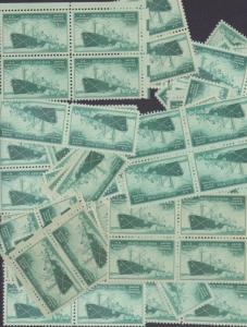 939  Merchant Marines in WW II  100 MNH 3¢  stamps FV $3.00  Issued in 1946