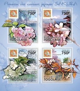 Togo 2011 MNH - Japanese Cherry Trees. YT 2576-2579, Mi 4064-4067