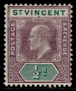 ST. VINCENT EDVII SG85, ½d dull purple & green, M MINT. WMK MULT SCRIPT