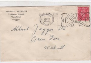 Elizabeth Wedding 1947 Slogan Packing Supplies Walsall Stamp Cover Ref 33276