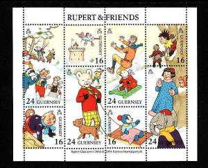 Guernsey-Sc#510-unused NH sheet-Rupert Bear-Animals-1993-