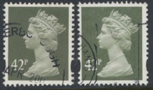 GB   Machin 42p SG Y1715  SC#  MH267A  Used / FU see scans  details  phosphors