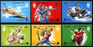 2021 Singapore Tokyo Olympics (6)  (Scott 2089-94) MNH