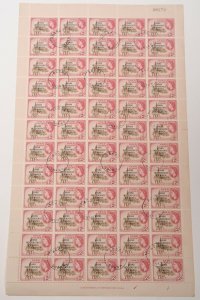 GHANA #11 Independence Overprint Stamp Postage Sheet AFRICA 1957 Cancelled OG