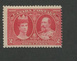 Canada 1908 King Edward VII & Queen Alexandra Average NH 2c Stamp #98