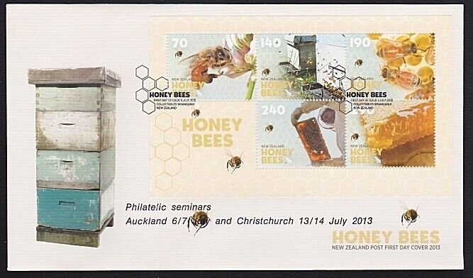 GB 2013 Honey Bees mini sheet on FDC.......................................A5549