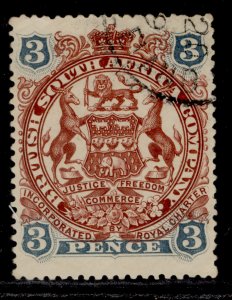 RHODESIA QV SG69, 3d brown-red and slate-blue, VERY FINE USED.