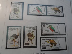 Mali   Birds  J J  Audubon  #  C512-15/C560/C562/C567  MNH