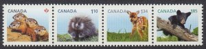 Baby Animals =BEAR DEER WOODCHUCKS PORCUPINES str fr SS MNH Canada 2013 #2602a-d