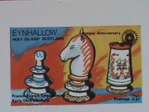 ​EYNHALLOW SCOTLAND STAMP CHESTS -IMPERF- MNH - MINI SHEET NO GUM AS ISSUED