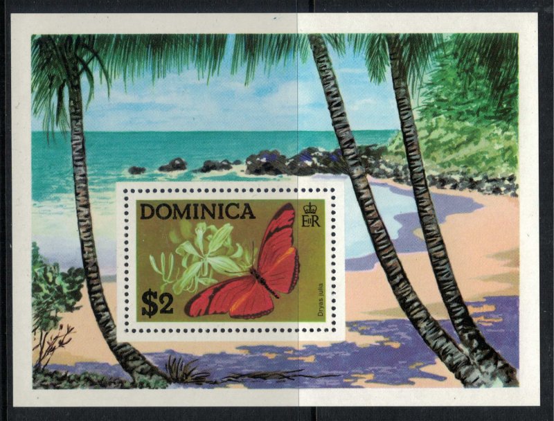 Dominica #427-33a* NH  CV $10.75 Butterflies complete set & Souvenir sheet