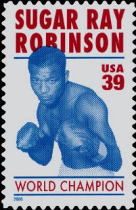 4020 39c Sugar Ray Robinson V11 LR Plate Position 10 Plate Block