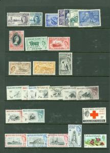 EDW1949SELL : FALKLAND ISLANDS All different Used sgls & Cplt sets. Cat $719.