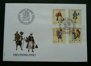 Switzerland Traditional Trade Pro Patria 1990 Uniform Business Job Career (FDC)